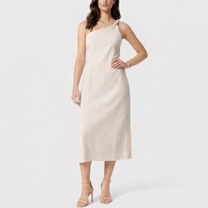 & Other Stories Stockholm Atelier One Shoulder Dress Womens 2 Beige Midi